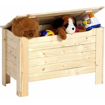 Houten opbergkist speelgoedkist met deksel 40x80cm