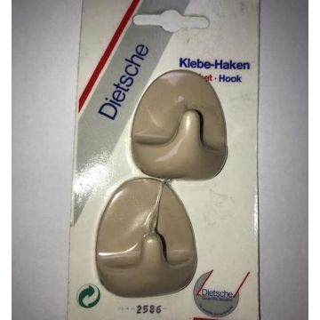 Universele handdoekhaken zelfklevend (setje van 2) beige