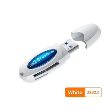 Elough- 3 In 1 - Usb2.0 - Kaartlezer Adapter - High Speed - Smart Memory Multi-Card Writer - Micro Sd Tf Kaartlezer Voor Pc Laptop Accessoires - Wit