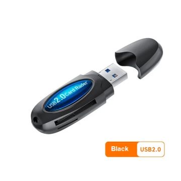 Elough- 3 In 1 - Usb2.0 - Kaartlezer Adapter - High Speed - Smart Memory Multi-Card Writer - Micro Sd Tf Kaartlezer Voor Pc Laptop Accessoires - Zwart