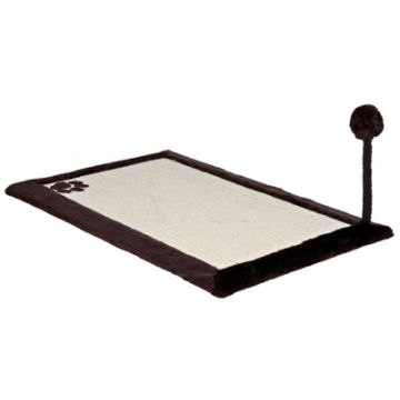 TRIXIE KRABMAT MET PLUCHE RAND BRUIN / NATUREL 70X45 CM