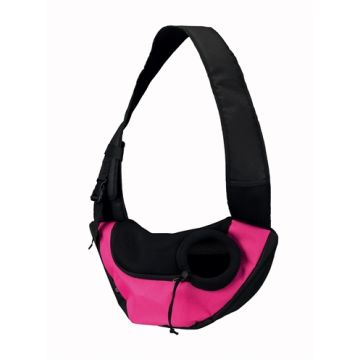 TRIXIE BUIKDRAGER SLING DRAAGTAS ROZE / ZWART 50X18X25 CM