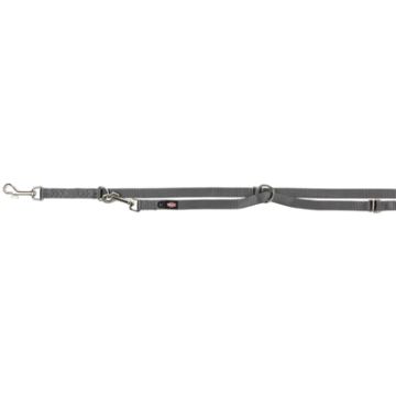 TRIXIE HONDENRIEM PREMIUM VERSTELBAAR NYLON GRAFIET GRIJS 200X2 CM