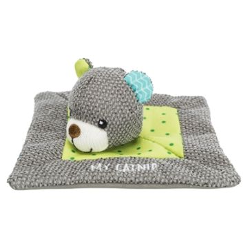 TRIXIE JUNIOR KNUFFELDOEK BEER MET KATTENKRUID / CATNIP 13X13 CM