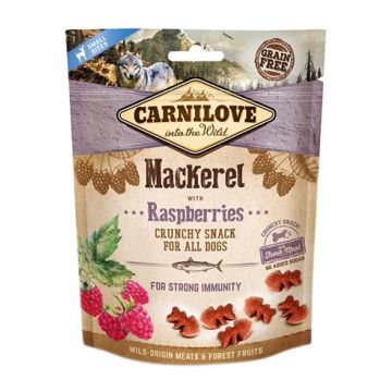 CARNILOVE CRUNCHY SNACK MAKREEL / FRAMBOOS 200 GR