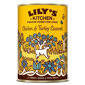 LILY'S KITCHEN DOG CHICKEN / TURKEY CASSEROLE 6X400 GR