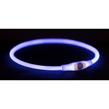 TRIXIE HALSBAND USB FLASH LIGHT LICHTGEVEND OPLAADBAAR BLAUW 65X0,8 CM