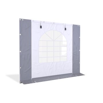 Partytent zijwand PVC met raam en ritsen 3 mtr 220cm hoog