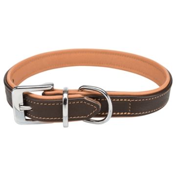 TRIXIE HALSBAND HOND ACTIVE COMFORT LEER BRUIN / LICHTBRUIN 37-44X2,5 CM