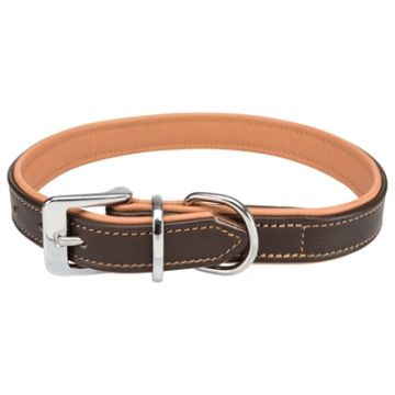 TRIXIE HALSBAND HOND ACTIVE COMFORT LEER BRUIN / LICHTBRUIN 39-46X2,5 CM