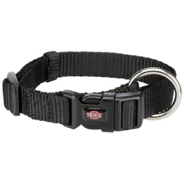 TRIXIE HALSBAND HOND PREMIUM ZWART 30-45X1,5 CM