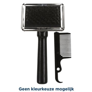 TRIXIE SLICKERBORSTEL HOUTEN GREEP / METALEN PINNEN ASSORTI 13X6 CM 3 ST