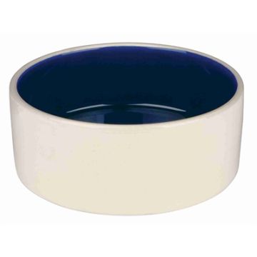 TRIXIE VOERBAK KERAMIEK CRÈME / BLAUW 18X18 CM 1 LTR 4 ST