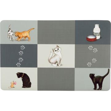 TRIXIE PLACEMAT PATCHWORK CAT GRIJS 44X28 CM 6 ST