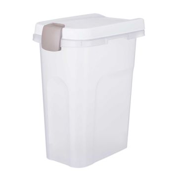 TRIXIE VOERTON LUCHTDICHT AFSLUITBAAR KUNSTSTOF TRANSPARANT WIT / WIT 15 LTR 22X34X41,5 CM