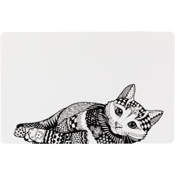 TRIXIE PLACEMAT KAT WIT / ZWART 44X28 CM 6 ST