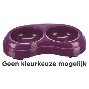 TRIXIE VOERBAK DUBBEL KUNSTSTOF ASSORTI 10X10 CM 200 ML 4 ST