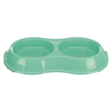 TRIXIE VOERBAK / WATERBAK DUBBEL KUNSTSTOF ASSORTI 11 CM 200 ML 4 ST