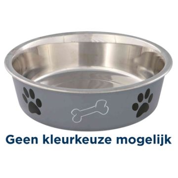 TRIXIE VOERBAK RVS / KUNSTSTOF-OMMANTELING ASSORTI 23X23 CM 2,2 LTR 4 ST