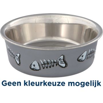 TRIXIE VOERBAK / WATERBAK VISGRAAT RVS / KUNSTSTOF / RUBBER ASSORTI 12 CM 250 ML 4 ST