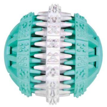TRIXIE DENTA FUN NATUURRUBBER BAL MET MUNTSMAAK 6X6X6 CM 3 ST