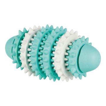 TRIXIE DENTA FUN NATUURRUBBER RUGBY MET MUNTSMAAK 15 CM 3 ST