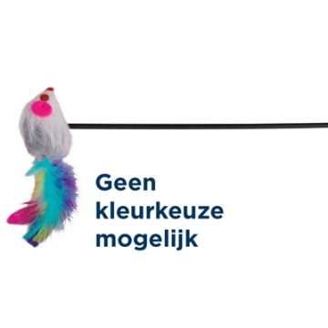 TRIXIE SPEELSTAAF MUIS KUNSTSTOF / PLUCHE MET KATTENMUNT ASSORTI 50 CM