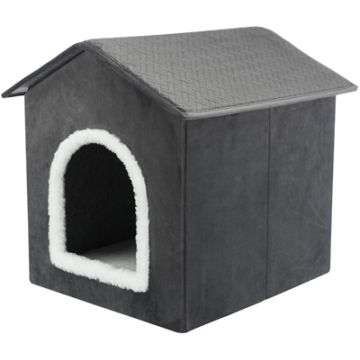 TRIXIE HONDENMAND / KATTENMAND HUIS LIVIA GRIJS / WIT 38X41X44 CM