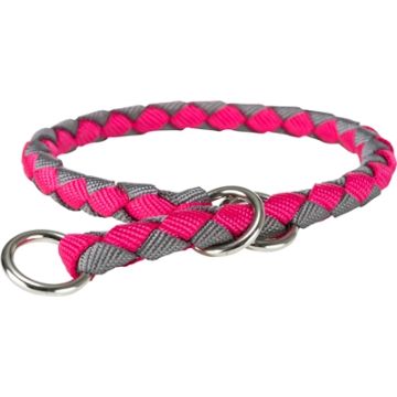 TRIXIE HALSBAND HOND CAVO HALF-SLIP FUCHSIA / GRAFIET GRIJS 52-60X1,8 CM