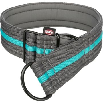 TRIXIE HALSBAND HOND FUSION HALF-SLIP GRAFIET GRIJS / OCEAAN BLAUW 28-38X3,5 CM