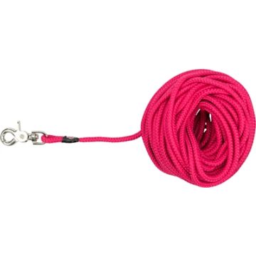 TRIXIE HONDENRIEM SLEEPLIJN ROND MET TRIGGER SNAP HAAK FUCHSIA ROZE 20 MTRX0,6 CM