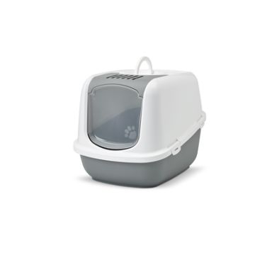 SAVIC KATTENBAK NESTOR JUMBO KOUDGRIJS / WIT 66,5X48,5X46,5 CM