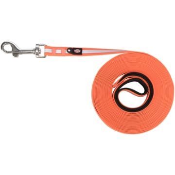TRIXIE HONDENRIEM SLEEPLIJN EASYLIFE REFLECTEREND ORANJE M-XL 10MX1,7 CM