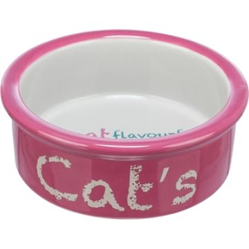 TRIXIE VOERBAK DRINKBAK KERAMIEK ROZE / LICHTGRIJS 12 CM 300 ML