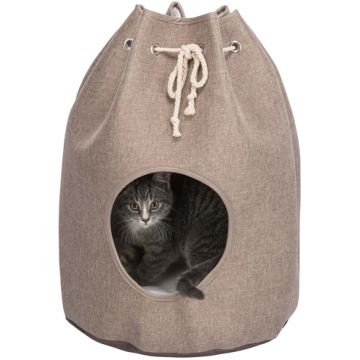 TRIXIE KATTENMAND SCHUILPLAATS NELLI LICHTBRUIN / WIT-TAUPE 40X40X55 CM