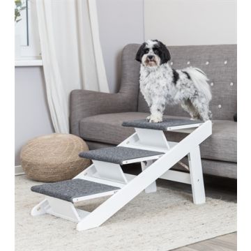 TRIXIE LOOPPLANK MET UITKLAPBARE TREDEN MDF WIT 44X106X46 CM
