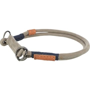 TRIXIE BE NORDIC HALSBAND HOND HALF-SLIP LEER GRIJS 45X0,8 CM