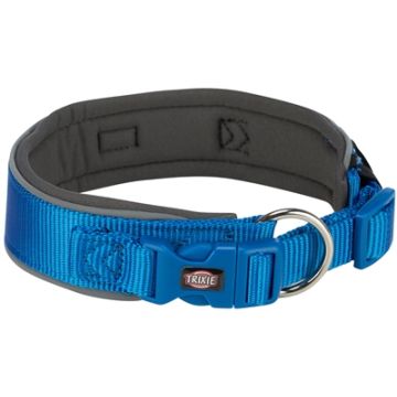 TRIXIE PREMIUM HALSBAND HOND EXTRA BREED ROYAL BLAUW / GRAFIET GRIJS 40-48X4 CM