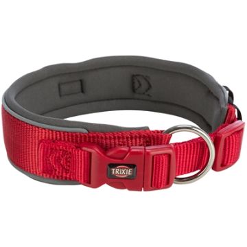 TRIXIE PREMIUM HALSBAND HOND EXTRA BREED ROOD / GRAFIET GRIJS 33-42X3,5 CM