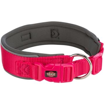TRIXIE PREMIUM HALSBAND HOND EXTRA BREED FUCHSIA / GRAFIET GRIJS 27-35X2,5 CM