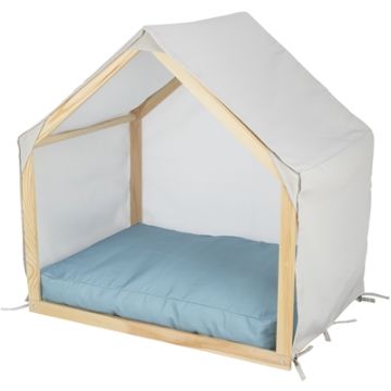 TRIXIE HONDENMAND TENT LIAS HOUT ZAND / BLAUW 88X61X89 CM