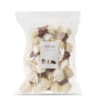 PETSTYLE LIVING GEKNOOPT BOT WIT MET EEND 10-11 CM 20 ST