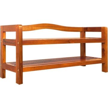 Schoenrekje 2 lagen - Hardhout - Acacia 74x42x26cm