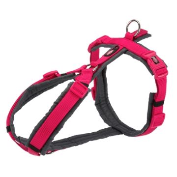 TRIXIE HONDENTUIG PREMIUM TREKKING FUCHSIA / GRAFIET GRIJS 32-38X1,3 CM