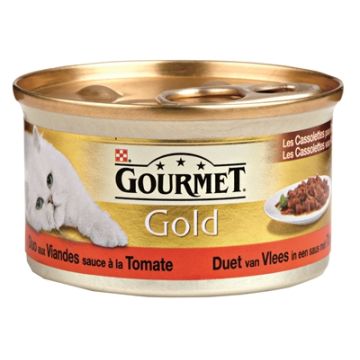 GOURMET GOLD CASSOLETTES DUET VAN VLEES IN SAUS MET TOMATEN 85 GR