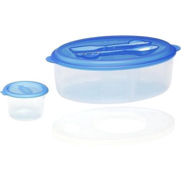Lunchboxset kunststof 7 delig set van 2 stuks