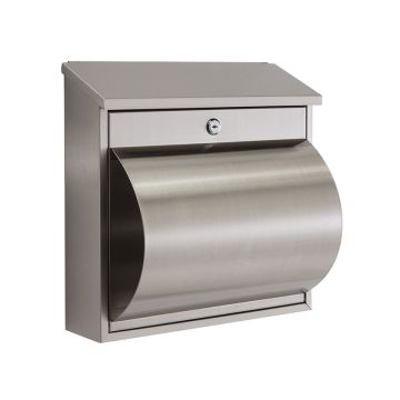 Boston brievenbus in RVS met krantenhouder