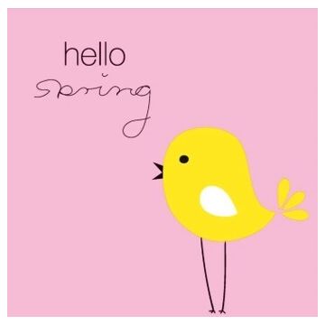 Duni Paasservet Hello Spring Roze/Geel 33x33 cm