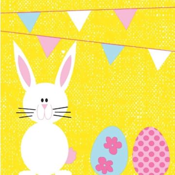 Duni servetten Bunny & Eggs 3-laags 33x33