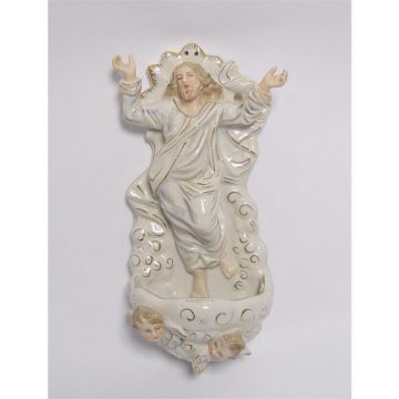 A PORCELAIN HOLY WATER FONT